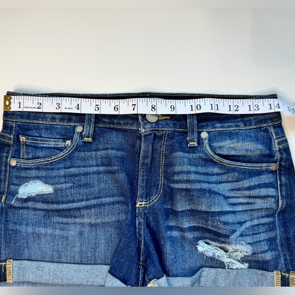 PAIGE Women's Distressed Jimmy Jimmy Blue Jean Shorts, Size 24 - Picture 11 of 14